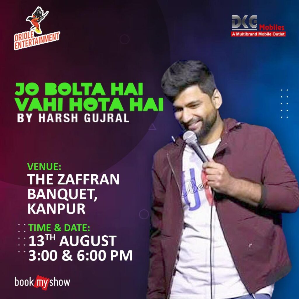 Comedy Producer Oriole Entertainment Hosts Harsh Gujral’s Show In Kanpur